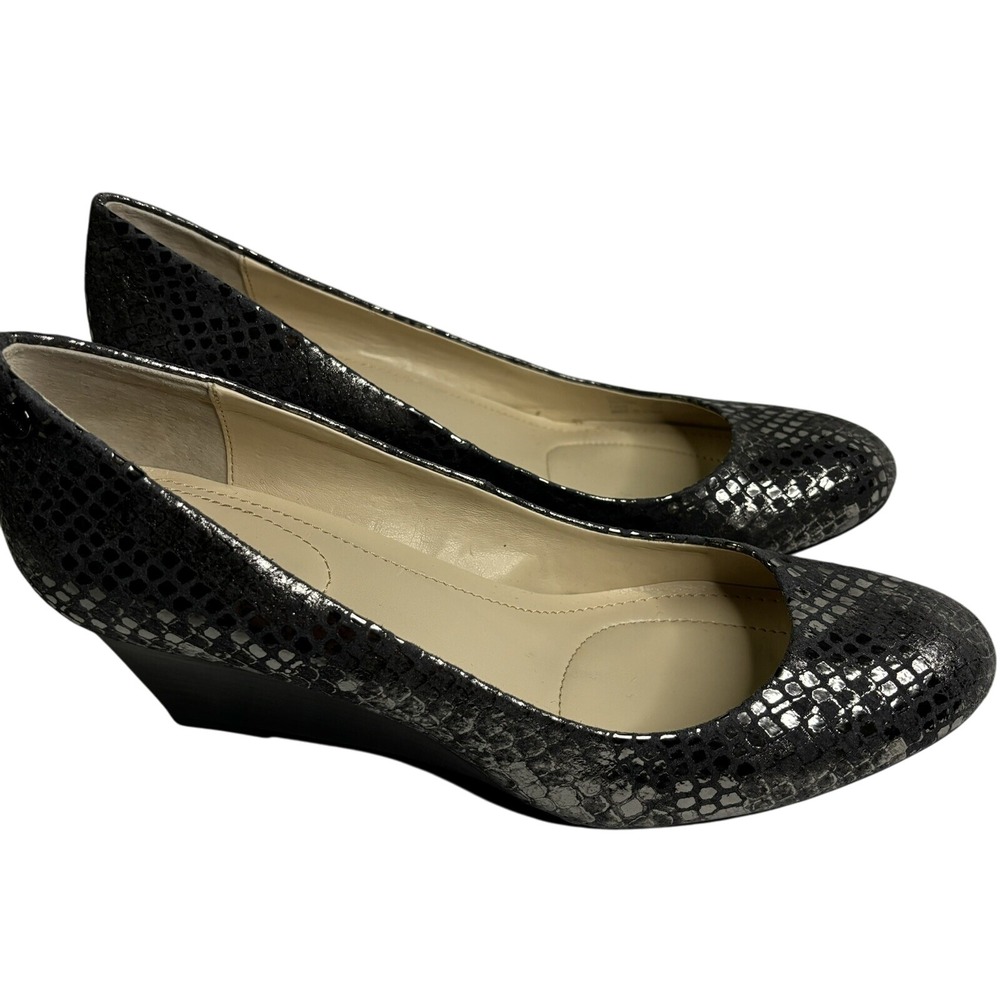 Calvin Klein Metalíc Snakeskin Wedges Size 8